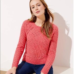 LOFT Marled Bobble Pointelle Sweater
